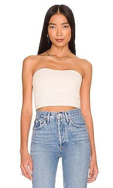 Susana Monaco x REVOLVE Strapless Crop Top in Blanched Almond | REVOLVE