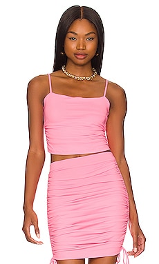 Susana Monaco Gathered Strap Top in Knockout Pink