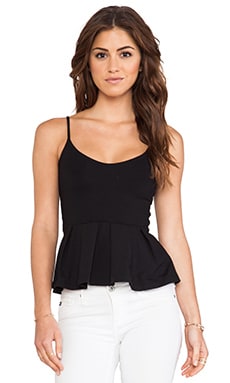 Susana Monaco Casey Peplum Tank in Black