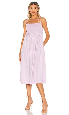leith pleated midi dress
