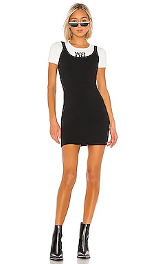 Alexander Wang Sport Layering Double Faced Knitted Logo Dress in ...