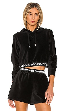 adidas by Stella McCartney Cropped Hoodie in Black