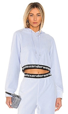 Stretch Corduroy Cropped Long Sleeve Hoodie T by Alexander Wang $159 