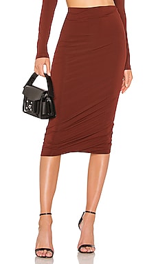 

Юбка миди crepe jersey twisted - T by Alexander Wang, Ржавый, Высокая талия