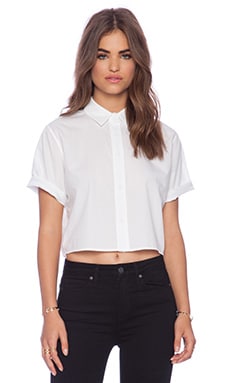 Ripstop Poplin Short Sleeve Cropped Shirt