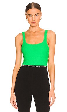 LA Made Valeria Square Neck Cinch Tank in Jade