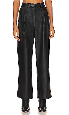 FAITHFULL THE BRAND Ottavio Pants in Plain Black