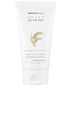 Product image of Thank You Farmer Rice Pure Clay Mask to Foam Cleanser. Click to view full details