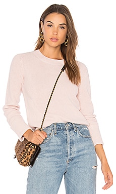 Rib Cuff Pullover in Pale Pink & Ivory