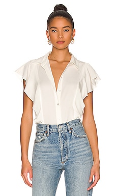 Theory Ruffle Top in Ivory | REVOLVE