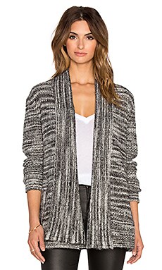 THREE DOTS Womens Ribbed Reversible Double-faced Striped 3/4 Sleeve Open Front Cardigan