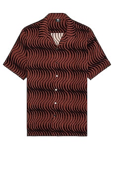 Paradise On Repeat Bowling Shirt- Washed Cocoa Thrills $80 Sustainable