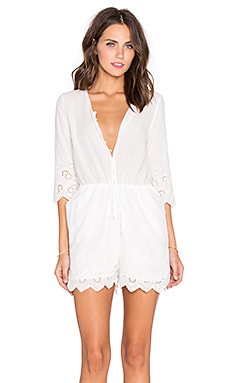 Toby Heart Ginger Daisy Picking Embroidered Romper in White | REVOLVE