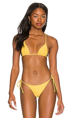 X REVOLVE Praia Long Cord Bikini Top in Yellow. Revolve Women Sport & Swimwear Swimwear Bikinis Triangle Bikinis 