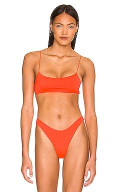 L*SPACE Maggie Bikini Top in Fusion Coral