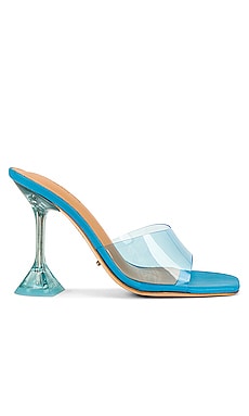Tony Bianco Serrin Mule in Clear Vinalite u0026 Blue Nappa | REVOLVE