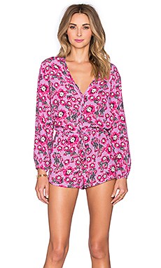 Tori Praver Swimwear Cozumel Romper in Cactus Flower Orchid | REVOLVE