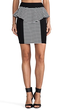 Torn by Ronny Kobo Lisa Skirt - Black & White Stripes | REVOLVE