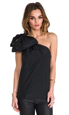 Tracy Reese Bow One-Shoulder Top in Black | REVOLVE