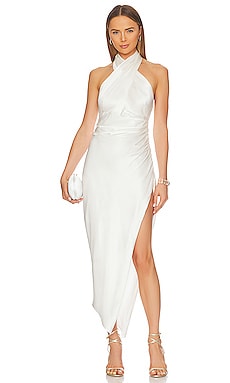 Snowwhite White Halter Midi Dress