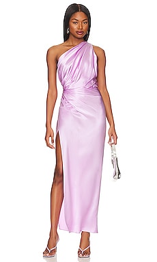 One-shoulder silk gown in pink - The Sei