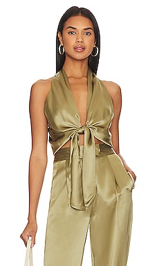 LaQuan Smith Keyhole Bodysuit With Ruched Neck Detail in Stone