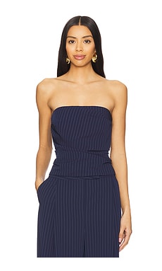 The Sei Pleated Bustier Top in Pinstripe from Revolve.com