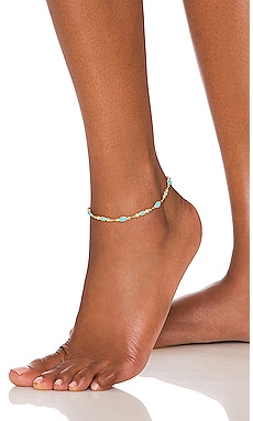 Turquoise Stone Anklet The M Jewelers NY $85 