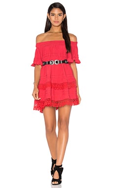 Tessora Ruffle Off the Shoulder Dress in Red | REVOLVE