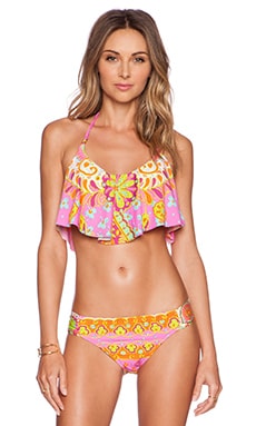 Bas De Bikini Trina Turk Floral Réversible - Bleu Marine Lotus - Taille 6 - Neuf