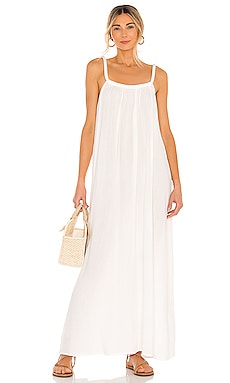 Mara Hoffman Beaded Trapeze Maxi Dress in White