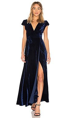 Tularosa Sid Wrap Dress in Midnight Blue