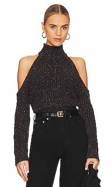 Gia Speckled Open Shoulder Sweater Tularosa