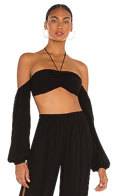 JONATHAN SIMKHAI STANDARD Sheena Off Shoulder Bustier Top in Black