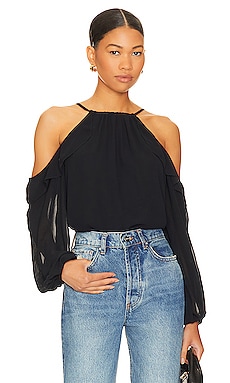 Jay Godfrey Bergen Cowl Back Top in Black