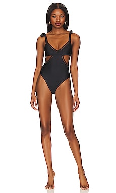 Black Cut Out One-Piece Swimsuit