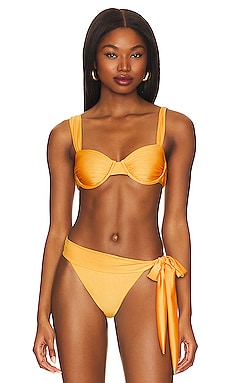 Beach Bunny Layla Bandeau Bikini Top in Yellow REVOLVE