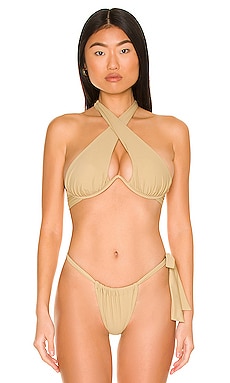 Tropic of C Cha Cha Bikini Top in Gold