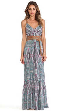 Twelfth Street By Cynthia Vincent Leather Wrap Maxi in Tribal