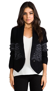 Twelfth Street By Cynthia Vincent Boiled Wool Cardigan in Black