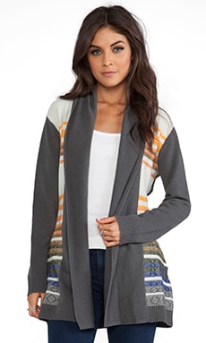 Twelfth Street By Cynthia Vincent Knit Stripe Log Cabin Cardigan