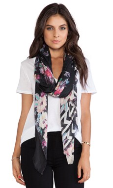 Twelfth Street By Cynthia Vincent Film Noir Floral Scarf in Black