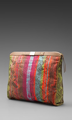 Twelfth Street By Cynthia Vincent Bankers Clutch in Neon Jacquard