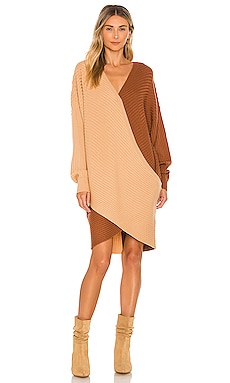 Two Toned Overlap Sweater Dress AMUR $279 Sustainable