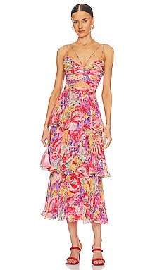 Blythe Floral Plisse Midi Dress – ASTR The Label