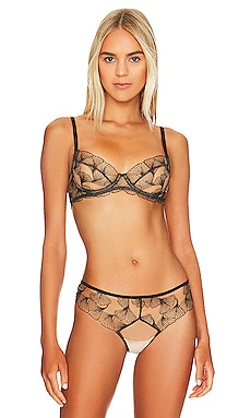 Anine Bing Lace Bra With Trim in Black