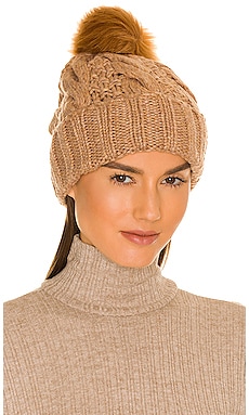 Knit Cable Beanie With Faux Fur Pom UGG $55 