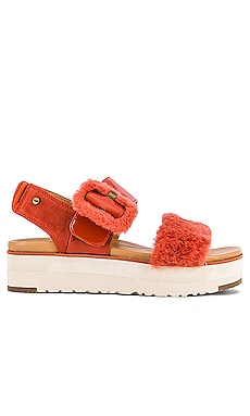 

Сандалии fluff - UGG, Красный, Плоская подошва