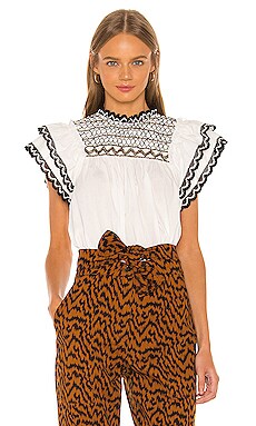 

Топ hazel - Ulla Johnson, Белый, Короткий рукав