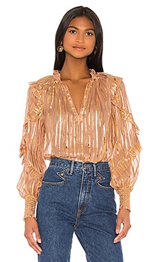 

Блузка lucinda - Ulla Johnson, Blush;metallic gold, Шелк